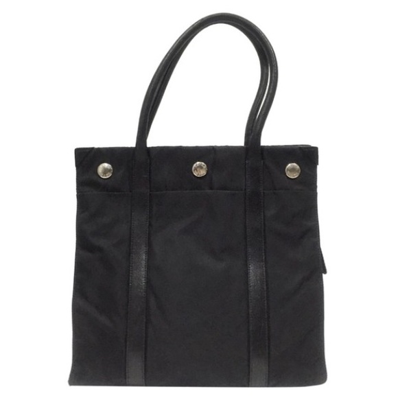 Prada black nylon and leather small tote bag - Picture 1 of 10